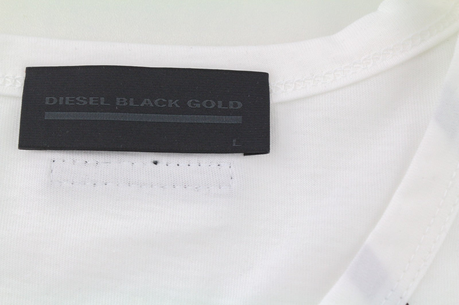 DIESEL BLACK GOLD Taster Endless LF Men's L White Cotton Short Sleeve Tee