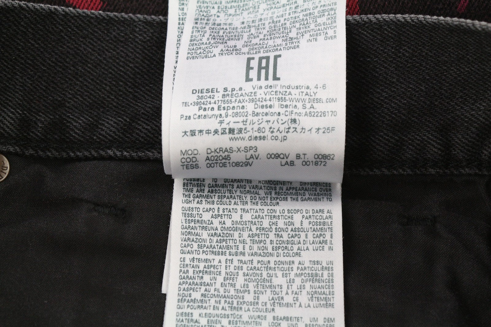 DIESEL D-Kras 009QV Men's Jeans W32/L30 Black Slim Fit Paint Art Button RRP420