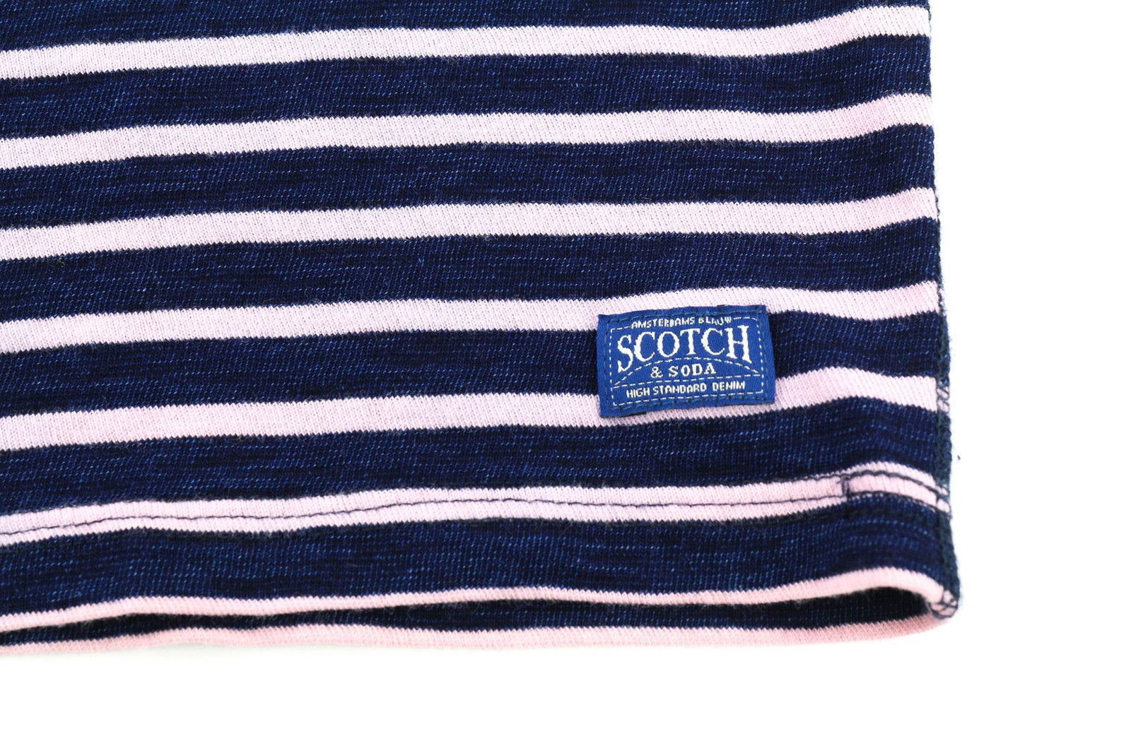 SCOTCH & SODA Ams Blauw Men's ~L Navy Striped Short Sleeve Casual Tee