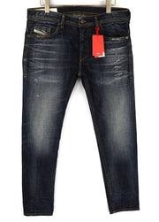 DIESEL Thommer-X 0096U Men's Jeans W38/L32 Blue Distress Slim Fit Stretch Zip