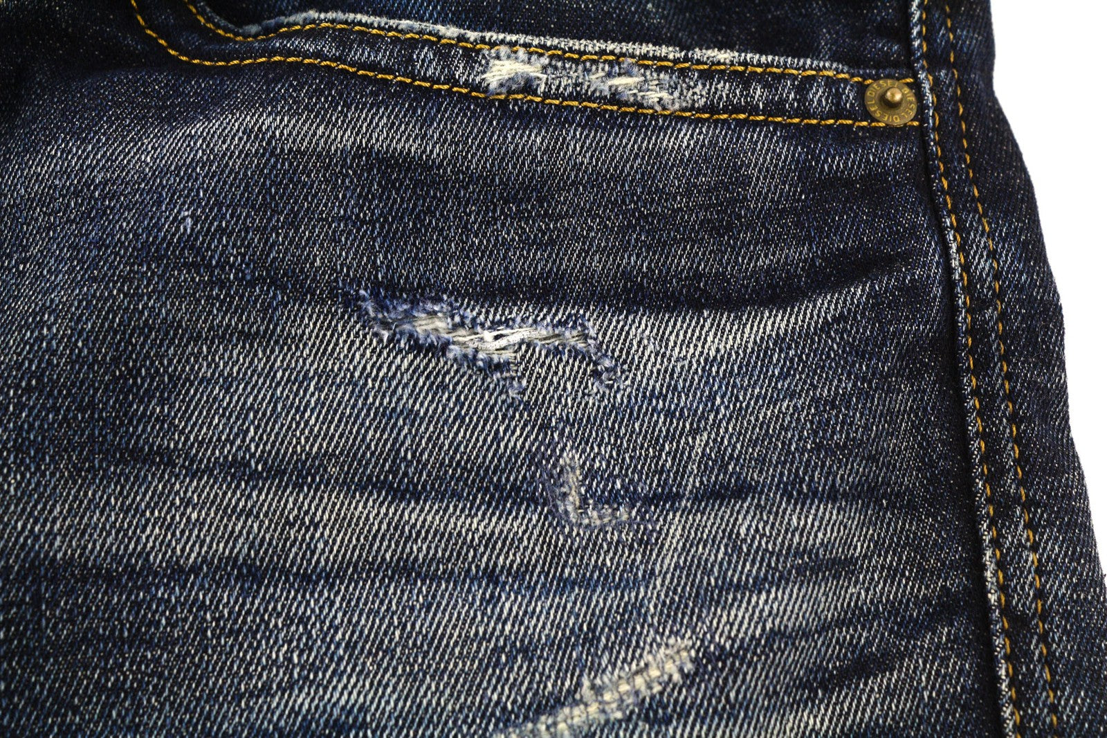 DIESEL Thommer-X 0096U Men's Jeans W38/L32 Blue Distress Slim Fit Stretch Zip