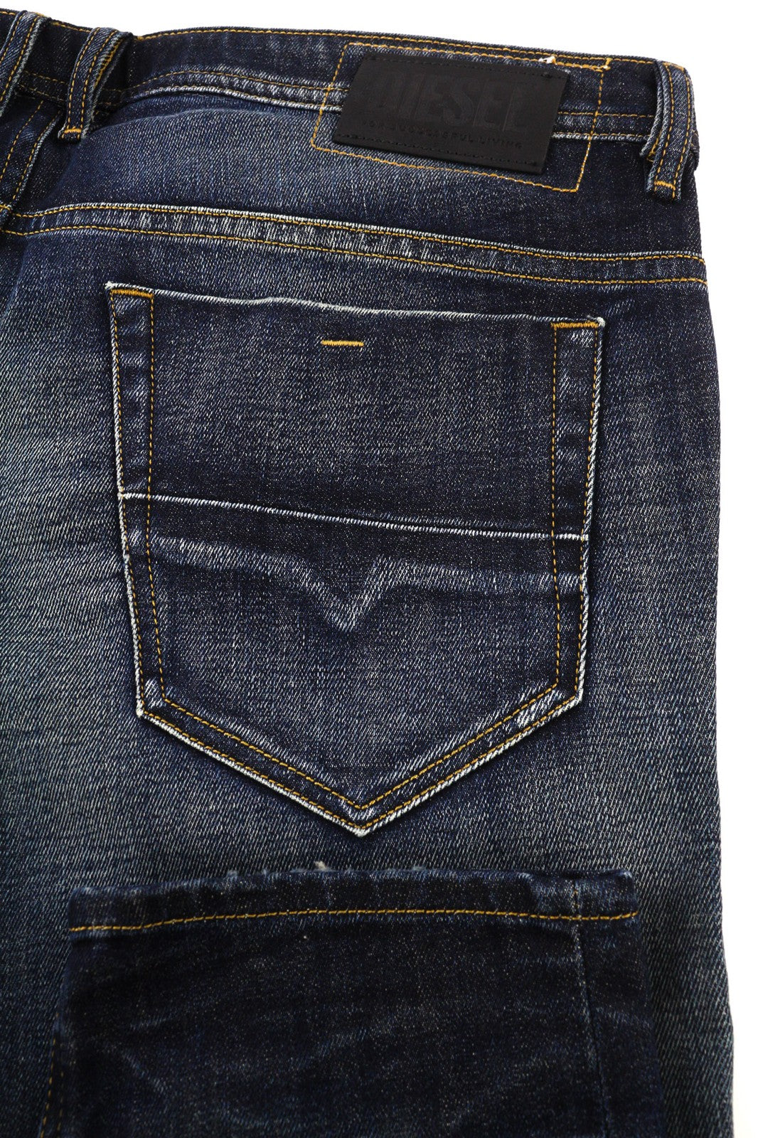 DIESEL Thommer-X 0096U Men's Jeans W38/L32 Blue Washed Slim Distress Zip Fit