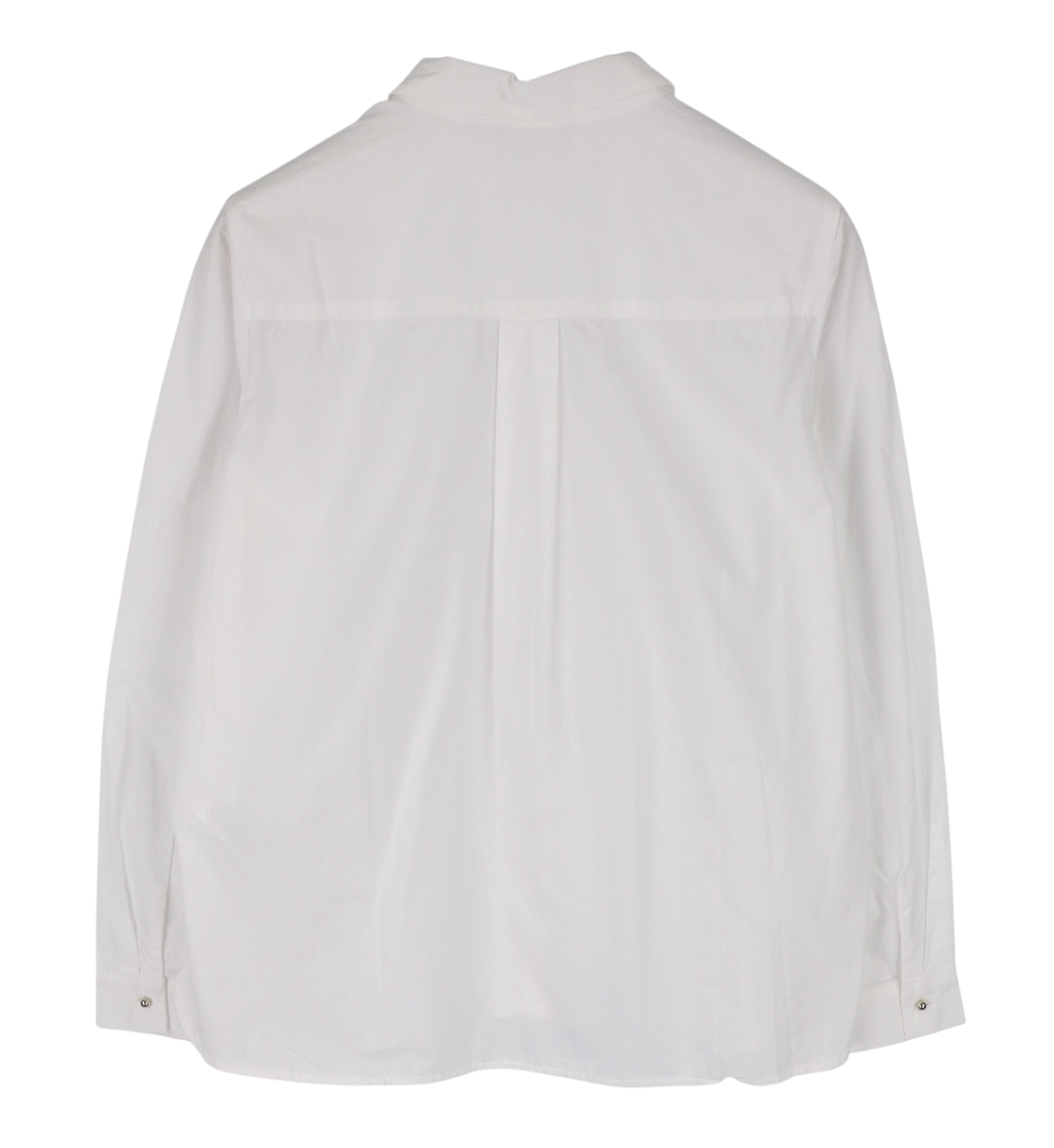 TOM TAILOR Women's 40 White Cotton Long Sleeve Shirt Pearl Detailed Collar