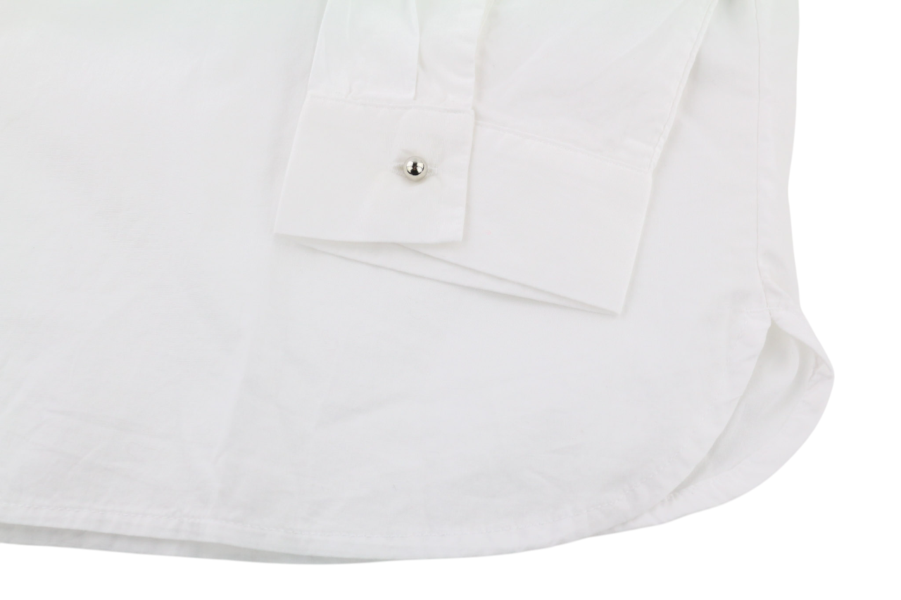 TOM TAILOR Women's 40 White Cotton Long Sleeve Shirt Pearl Detailed Collar