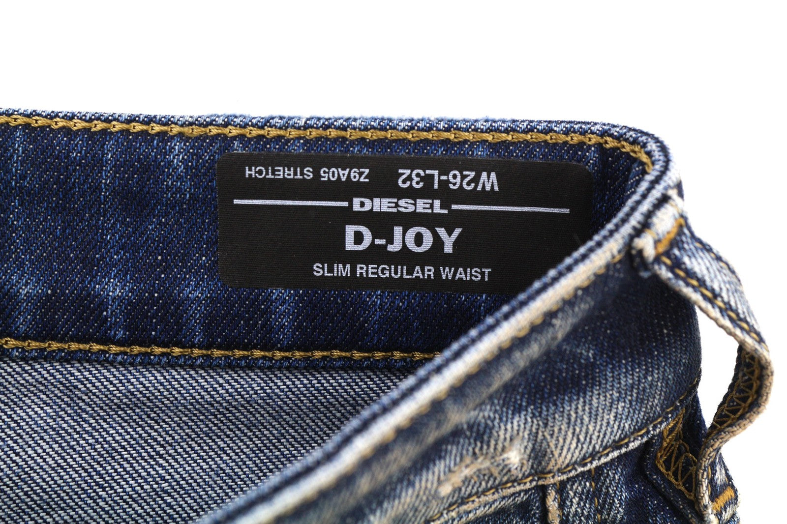 DIESEL D-Joy Z9A05 moteriški džinsai W26/L32 mėlyni, skalbti, ploni, tamprūs, vidutinio liemens 