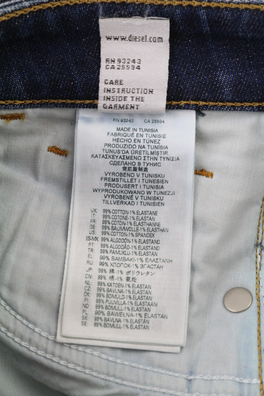 DIESEL D-Joy Z9A05 moteriški džinsai W26/L32 mėlyni, skalbti, ploni, tamprūs, vidutinio liemens 