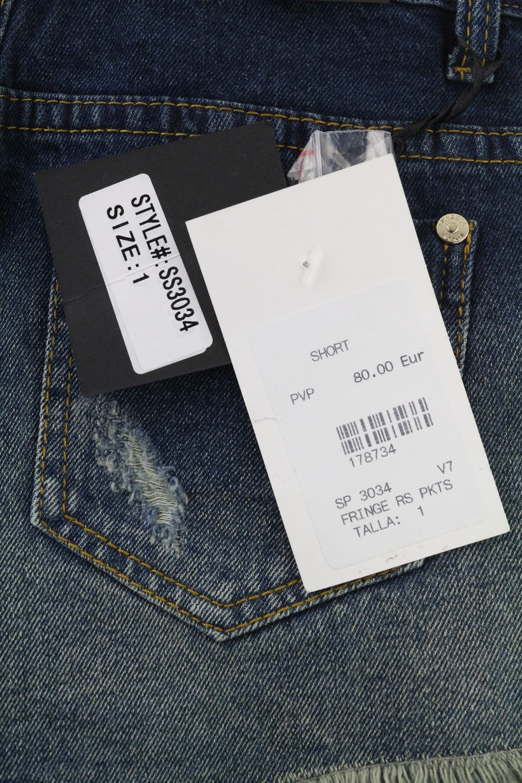 SPARKLE Women's 1 Blue Denim Fringe Cut Out Summer Casual Shorts