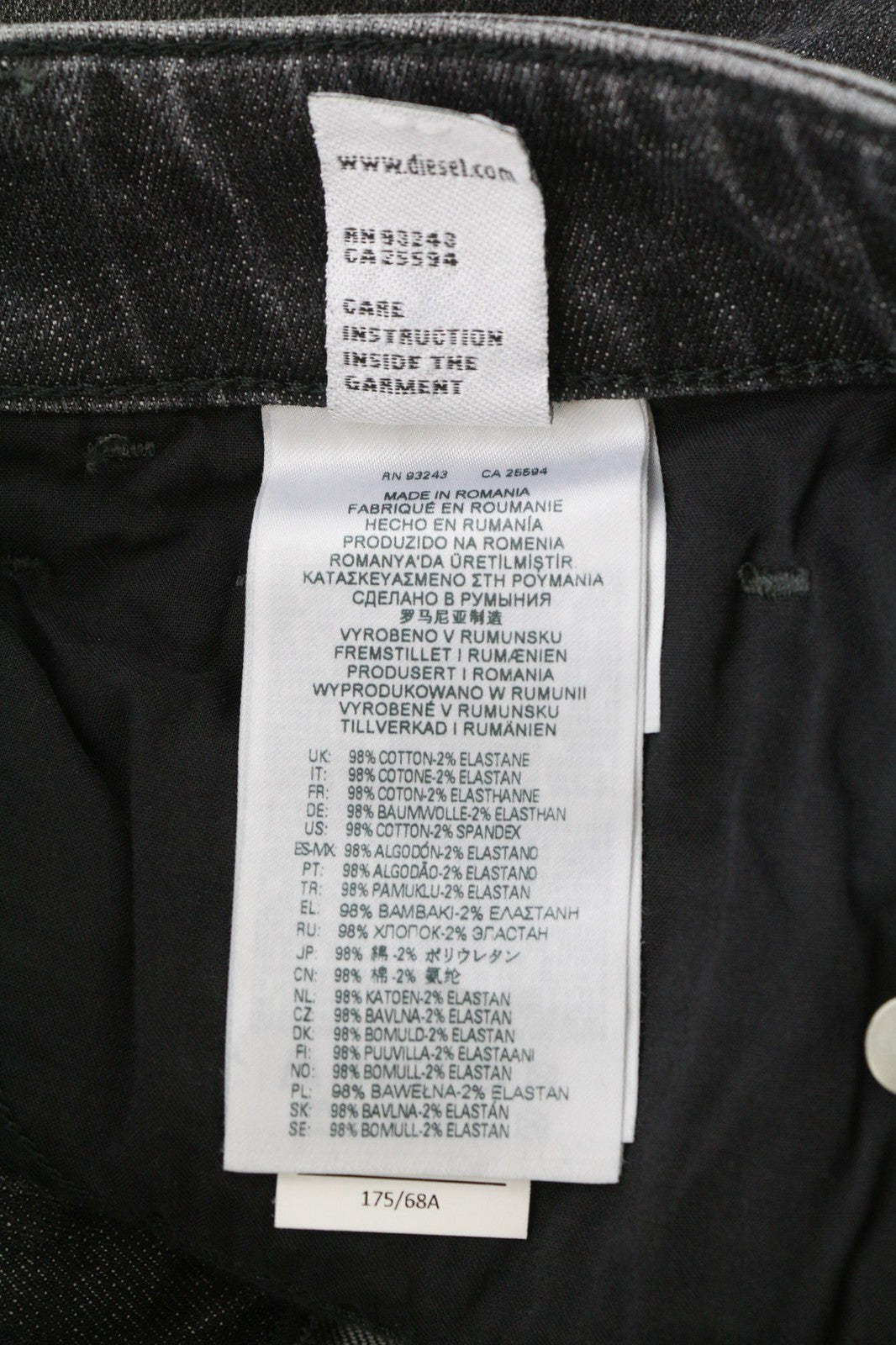 DIESEL D-Joy 09B12 moteriški džinsai W26/L32 mėlyni skalbti ploni, įprasto tamprumo džinsai 