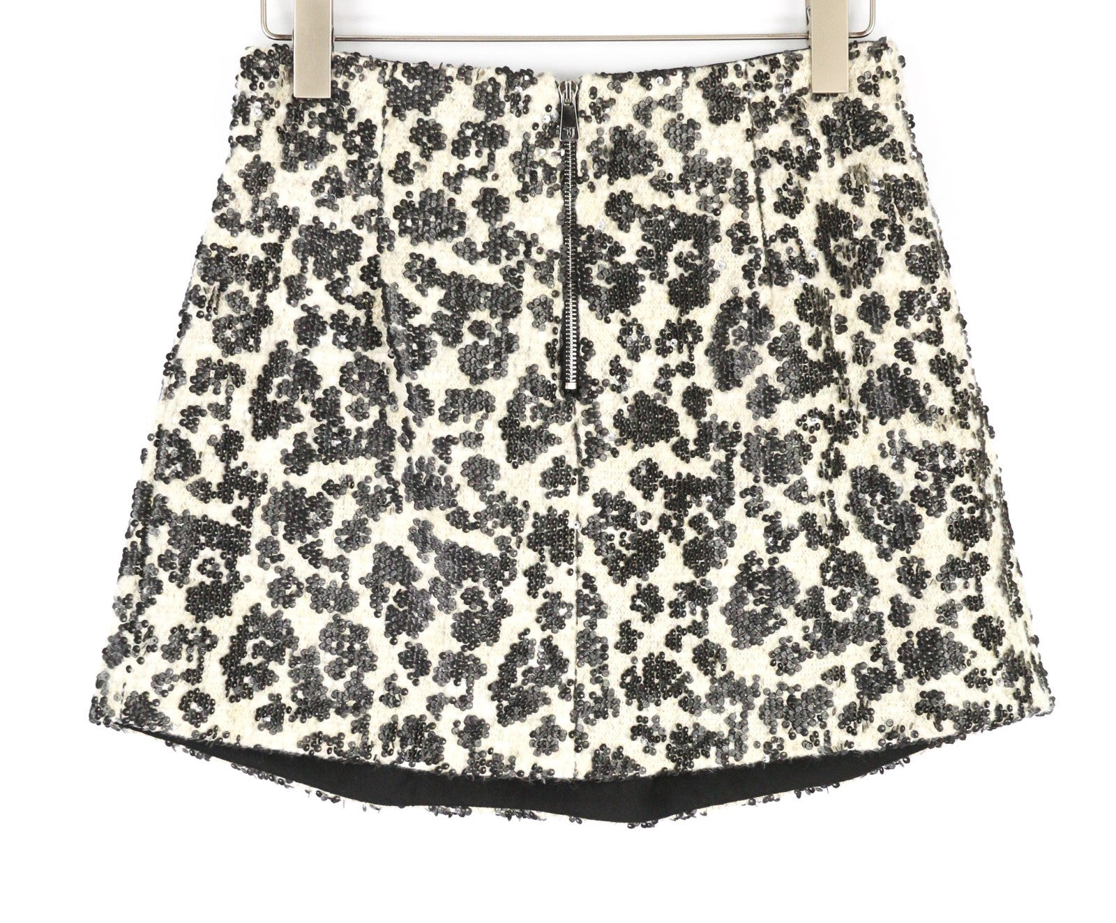 TRUSSARDI JEANS Women's 40 White Pleated Lined Sequin Balloon Mini Skirt