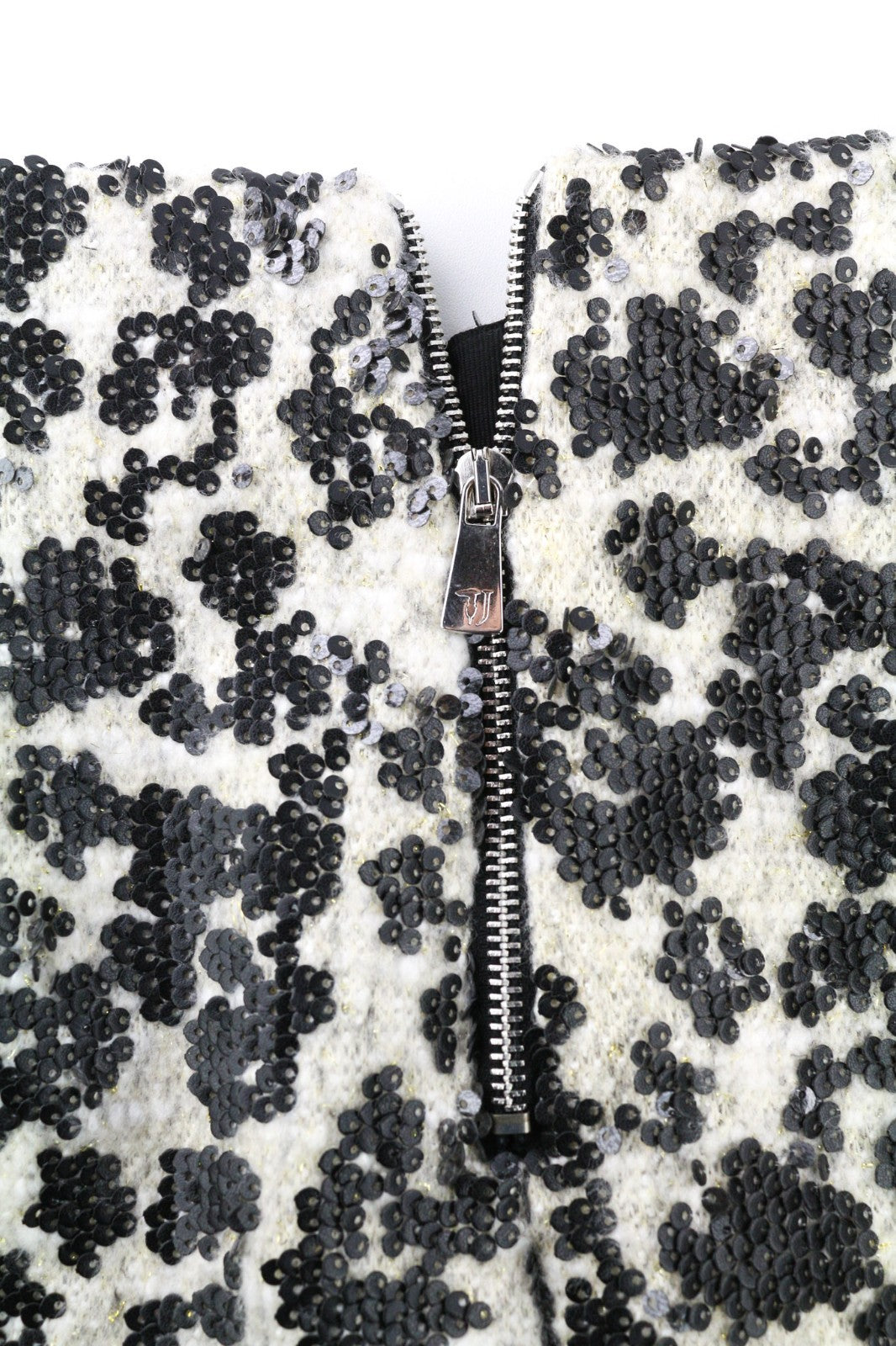 TRUSSARDI JEANS Women's 40 White Pleated Lined Sequin Balloon Mini Skirt