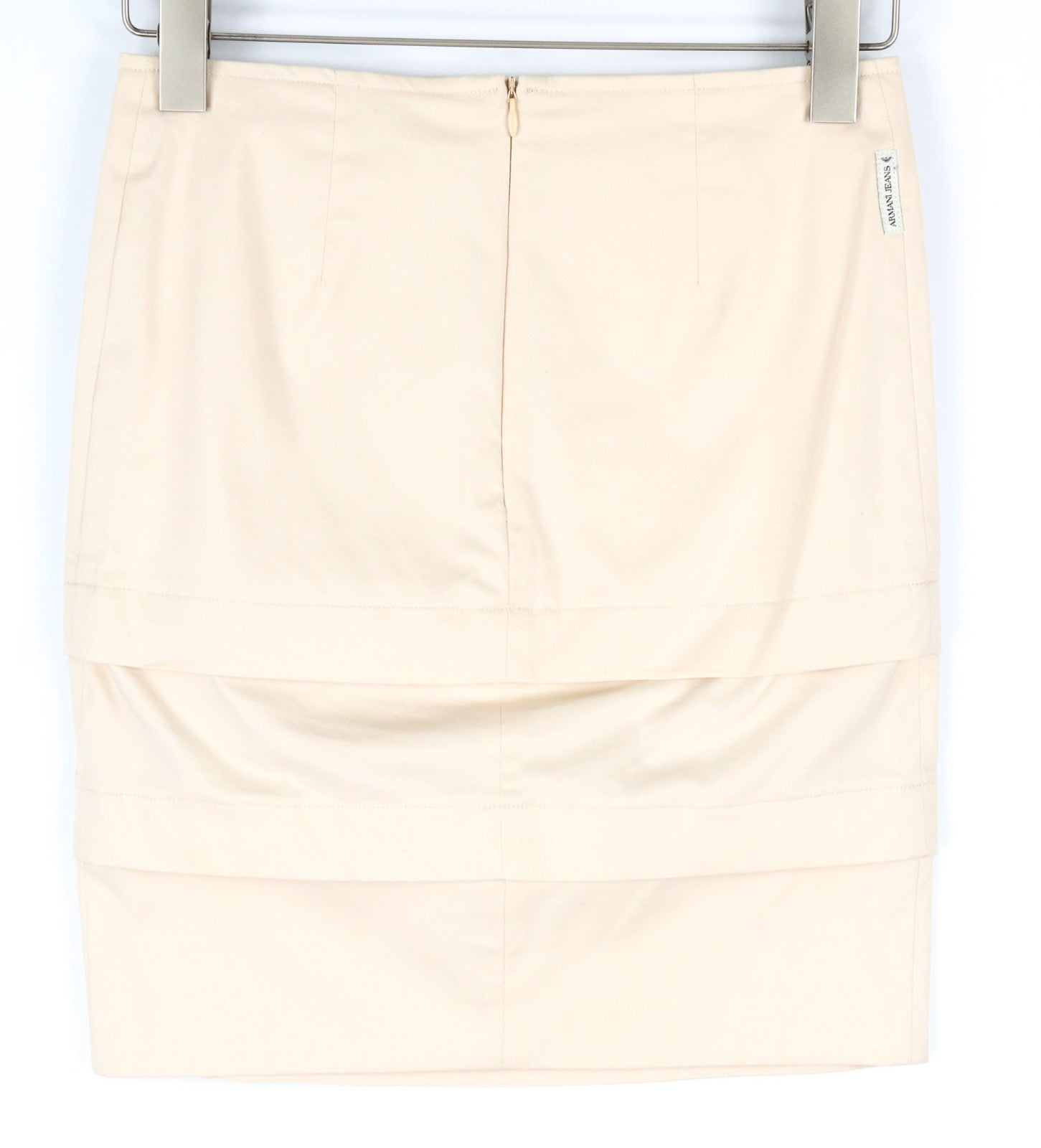 ARMANI JEANS Women's EU36 Beige Cream Cotton Blend Zipped Classic Skirt