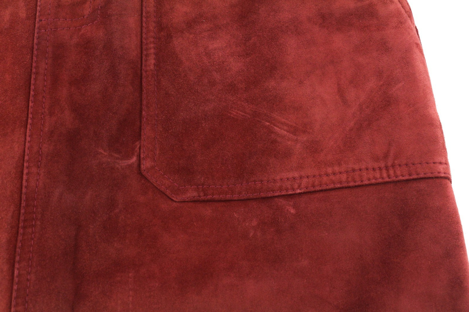 BALLY Women's US8 Brown Calf Leather Suede Lined Pocket Skirt