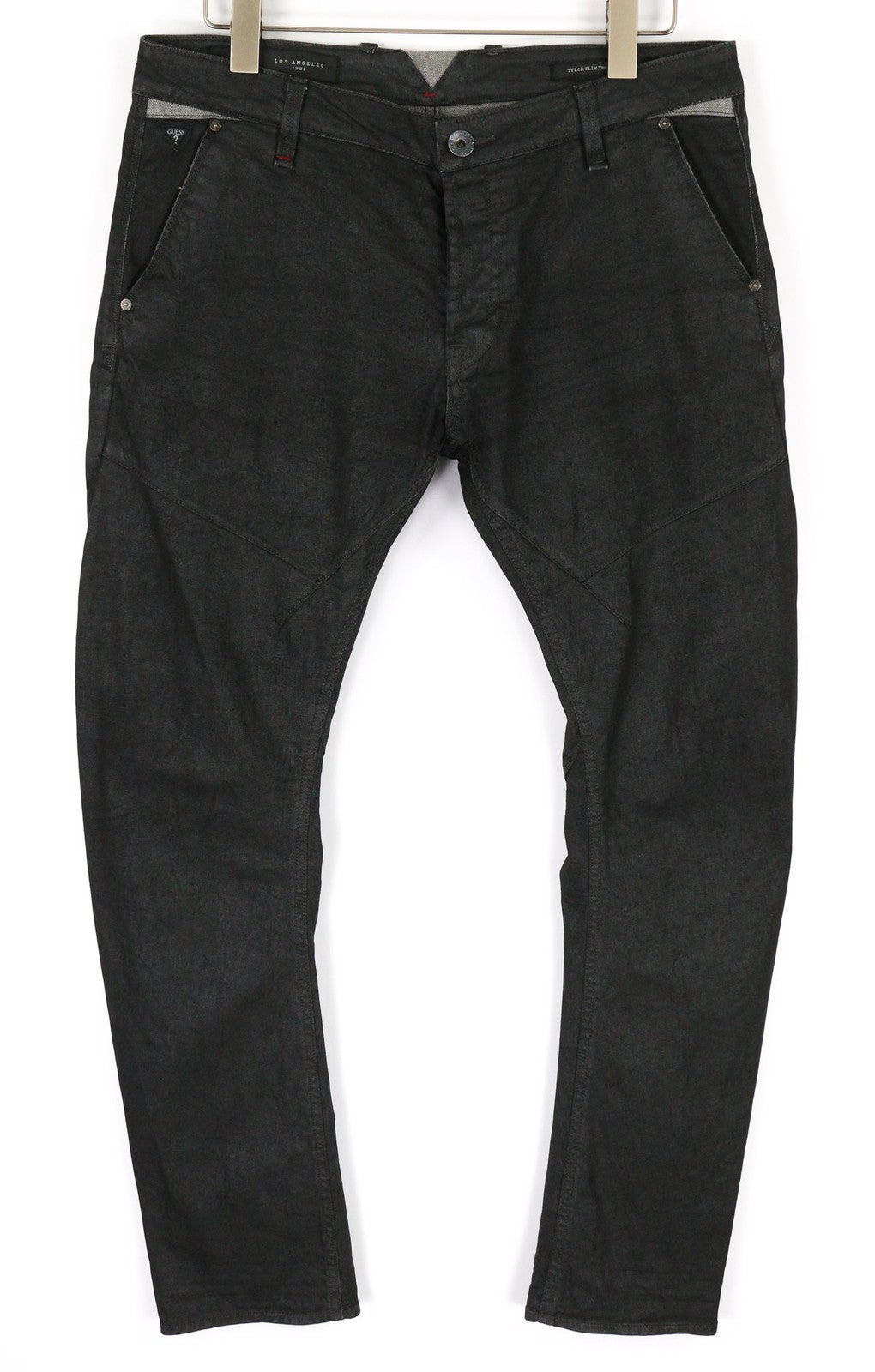 GUESS Tylor Men's W34 Black Stretch Cotton Twisted Slim Button-Fly Jeans