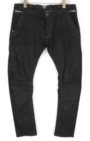 GUESS Tylor Men's W34 Black Stretch Cotton Twisted Slim Button-Fly Jeans