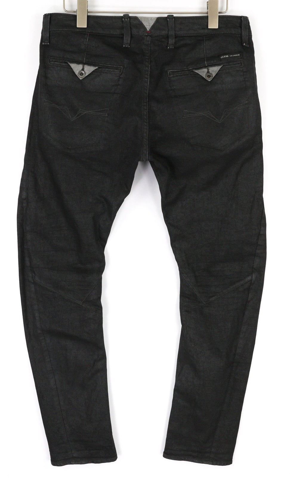 GUESS Tylor Men's W34 Black Stretch Cotton Twisted Slim Button-Fly Jeans