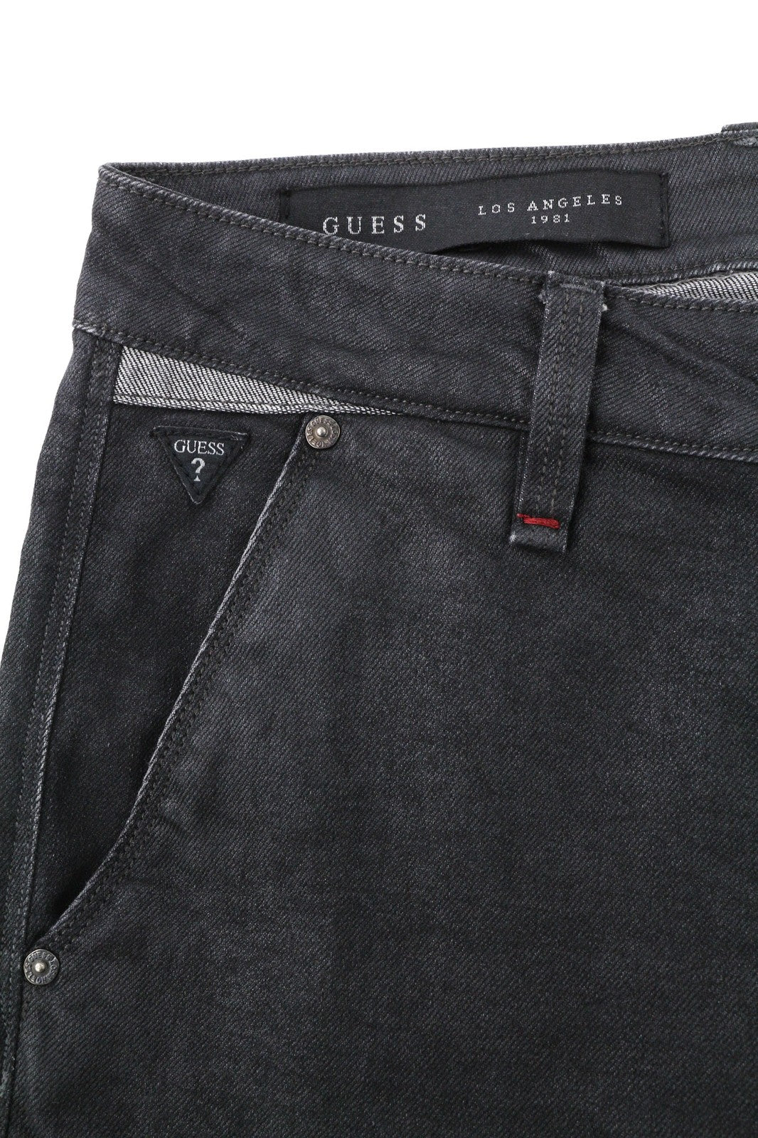 GUESS Tylor Men's W34 Black Stretch Cotton Twisted Slim Button-Fly Jeans