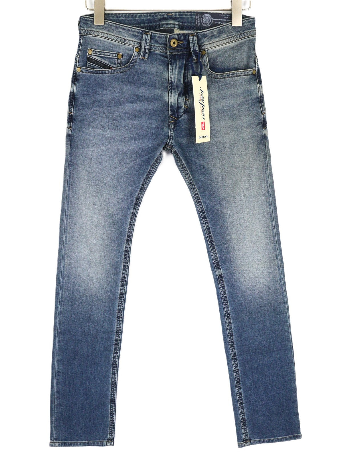 DIESEL Thavar-Ne 084CZ Men's Jeans W26 Jogg Sweat Slim Fit Washed Zip Blue