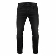 JACK & JONES Tim Men's W27/L32 Black Cotton Stretch Slim Straight Button Jeans
