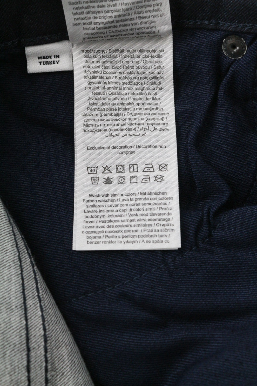 JACK & JONES Tim Men's W27/L32 Black Cotton Stretch Slim Straight Button Jeans