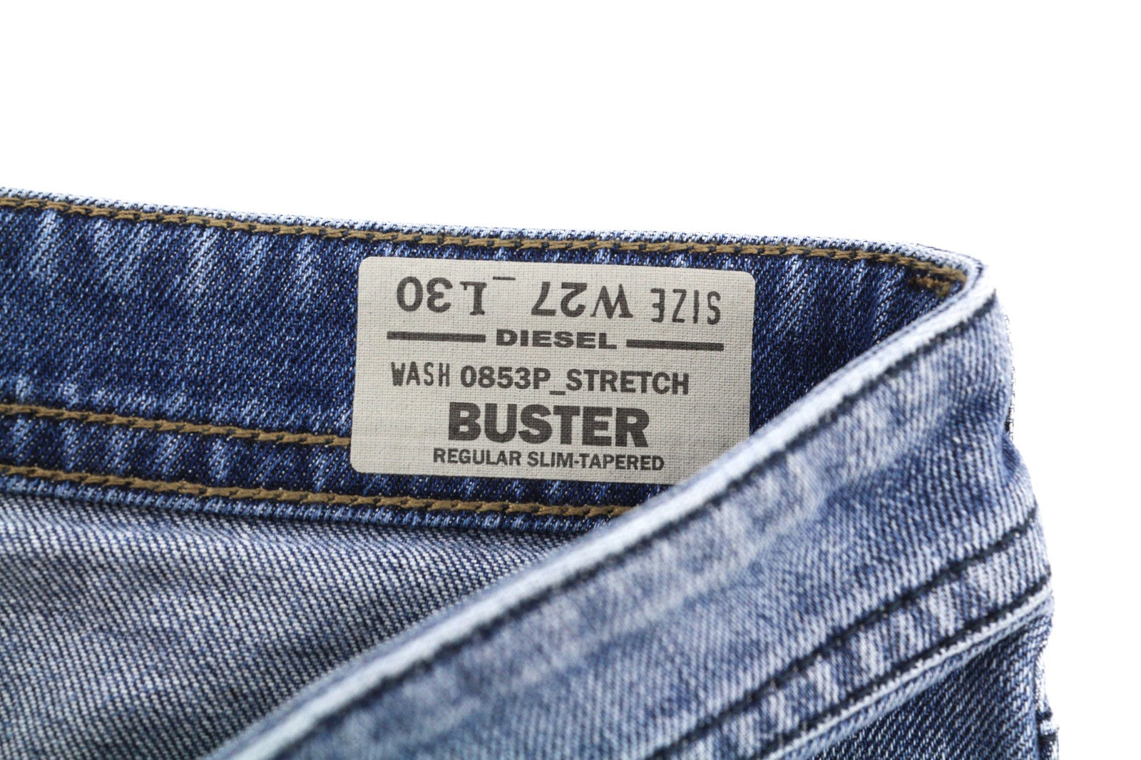 DIESEL Buster 0853P Men's Jeans W27/L30 Blue Washed Slim Tapered Stretch