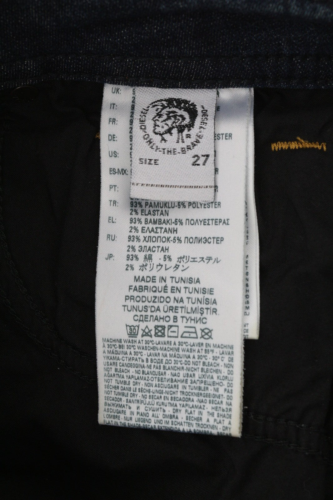 DIESEL Thommer-T 087AI vyriški džinsai W27 Jogg Sweat Slim Fit skalbta mėlyna 