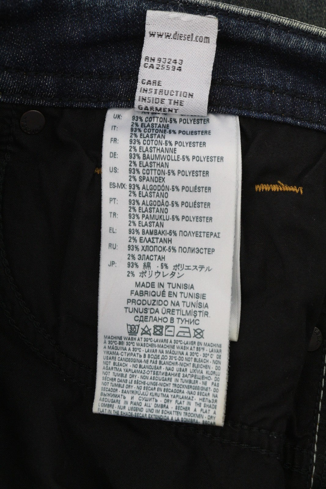 DIESEL Thommer-T 087AI vyriški džinsai W27 Jogg Sweat Slim Fit skalbta mėlyna 