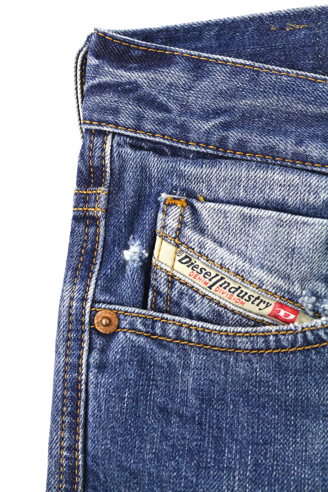 DIESEL Mharky-B 085AG Men's W29/L32 Blue Washed Slim Skinny Pure Cotton Jeans