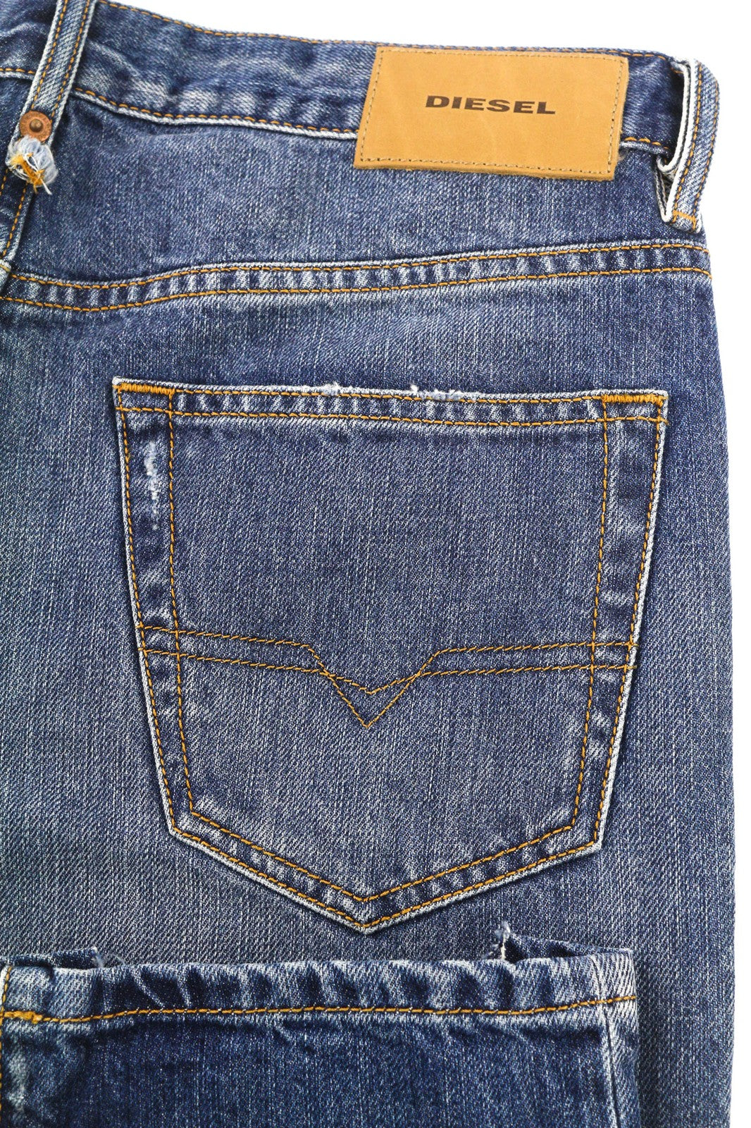 DIESEL Mharky-B 085AG Men's W29/L32 Blue Washed Slim Skinny Pure Cotton Jeans