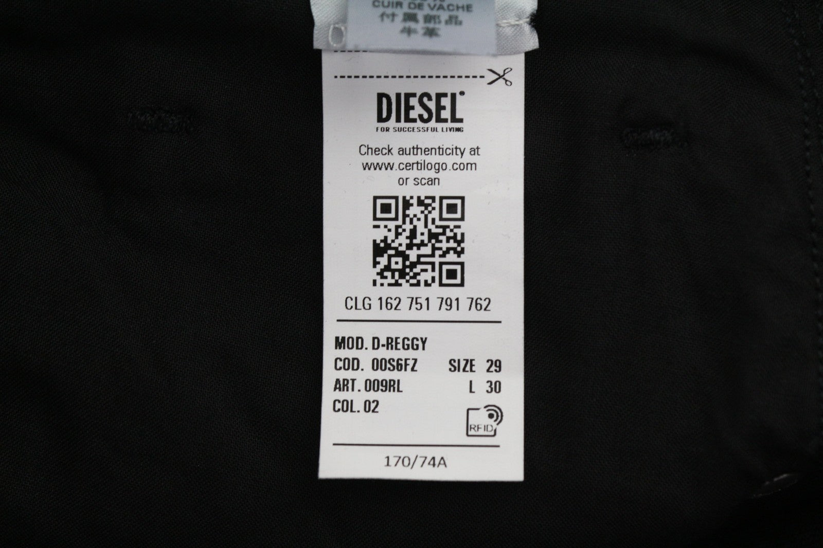 DIESEL D-Reggy 009RL Women's Jeans W29/L30 Black Straight Zip Fly Mid-Rise