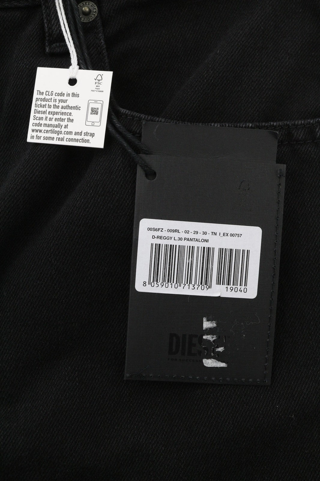 DIESEL D-Reggy 009RL Women's Jeans W29/L30 Black Straight Zip Fly Mid-Rise