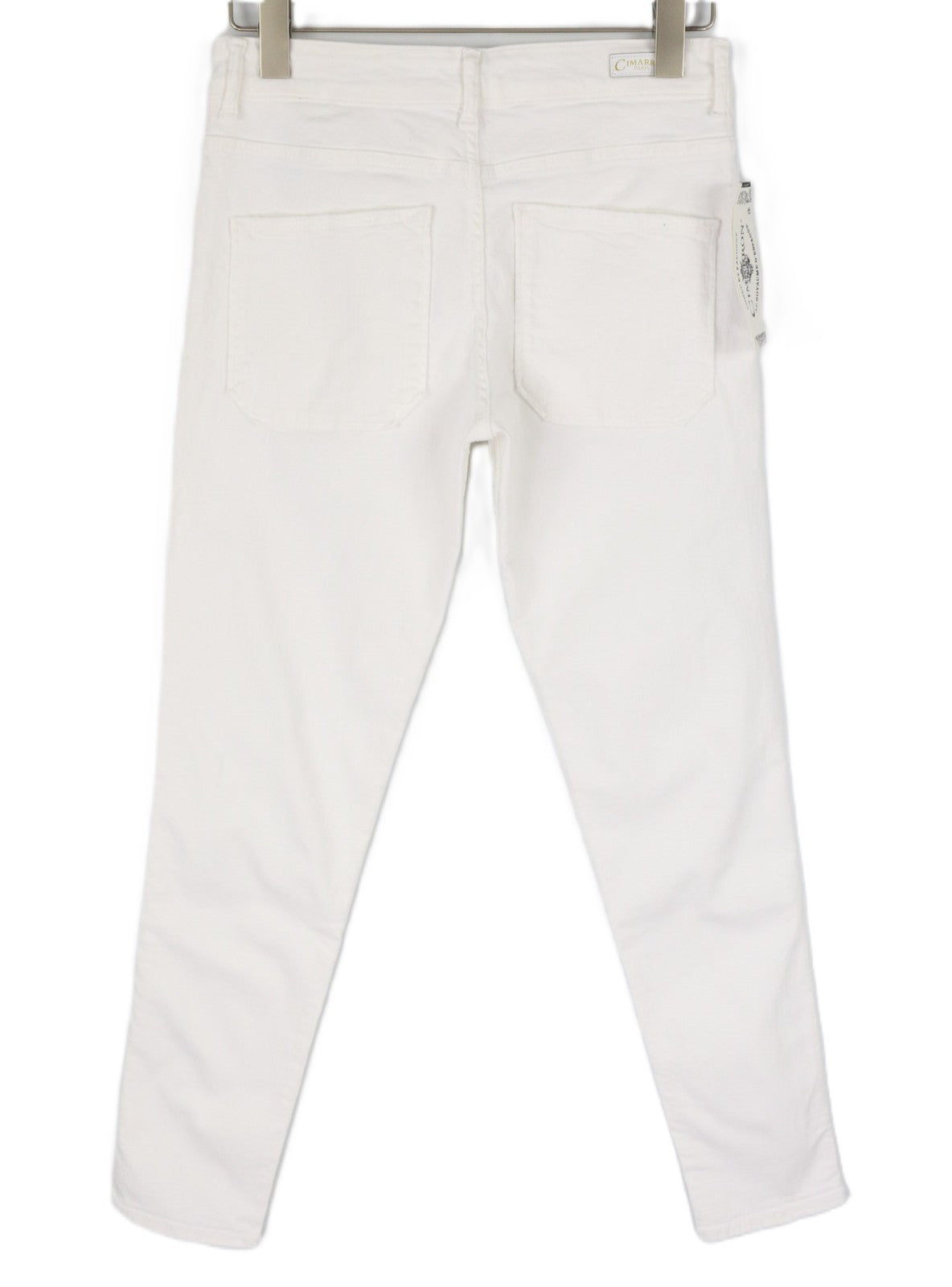 CIMARRON Claudie Women's W25 White Cotton Stretch Slim Fit Casual Trousers