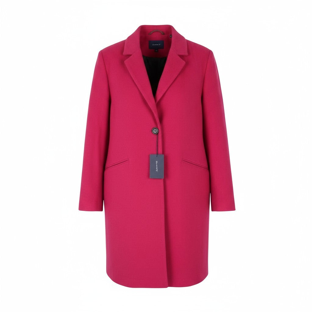 GANT Classic Tailored Women Coat 2XL Love Potion Wool Cashmere Blend Mid-Length