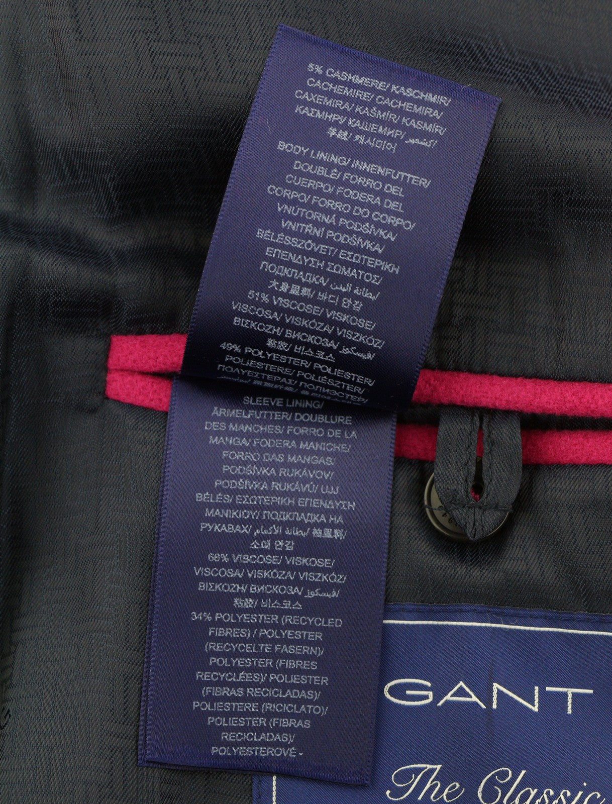 GANT klasikinis moteriškas paltas „Love Potion“ vilnos ir kašmyro mišinio, vidutinio ilgio.