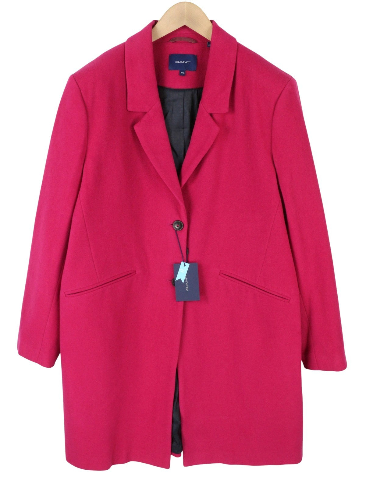 GANT Classic Tailored Women Coat 2XL Love Potion Wool Cashmere Blend Mid-Length