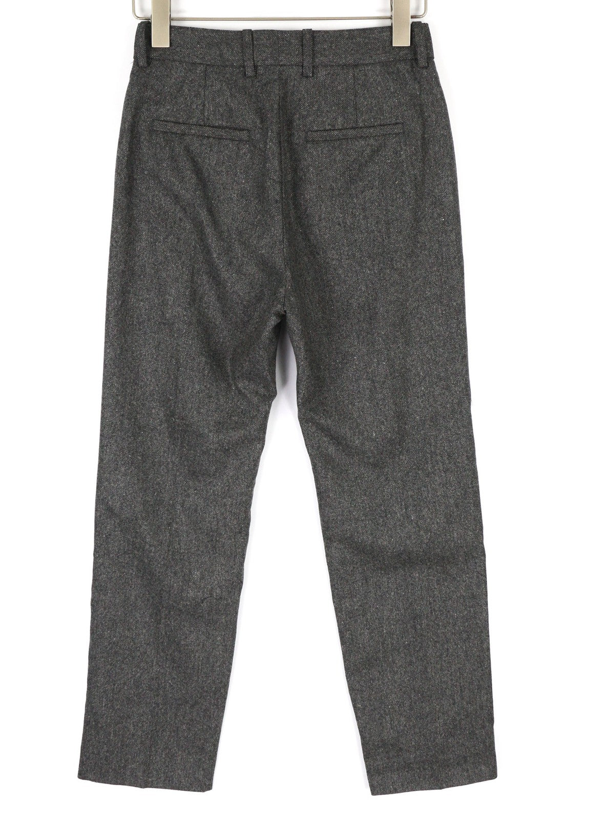 SANDRO Loi Gris Women's Trousers 36 Melange Wool Blend Zipped Slim Taper RRP225