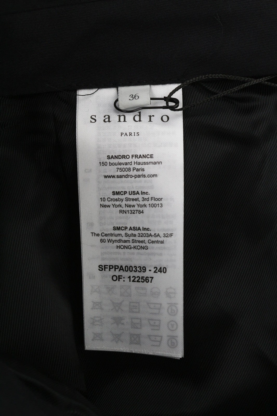 SANDRO Loi Gris Women's Trousers 36 Melange Wool Blend Zipped Slim Taper RRP225