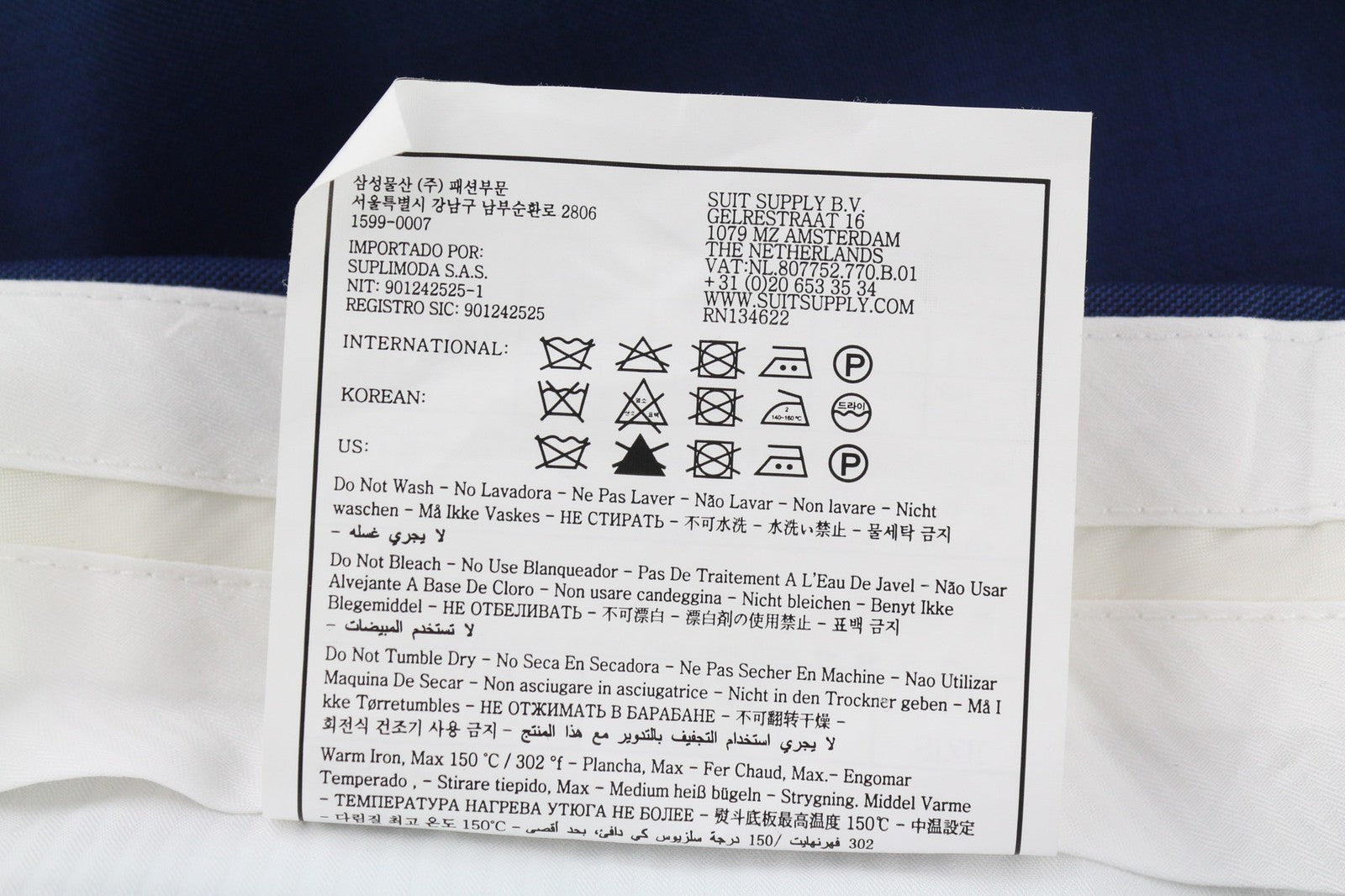 SUITSUPPLY Ferrara Brescia Men's Suit UK32/UK34 Blue Wool 2in1 Single Breasted