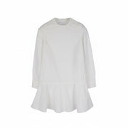 SUISTUDIO Dylan Women's Dress UK6 White Cotton Crew Neck Long Sleeve Short Logo