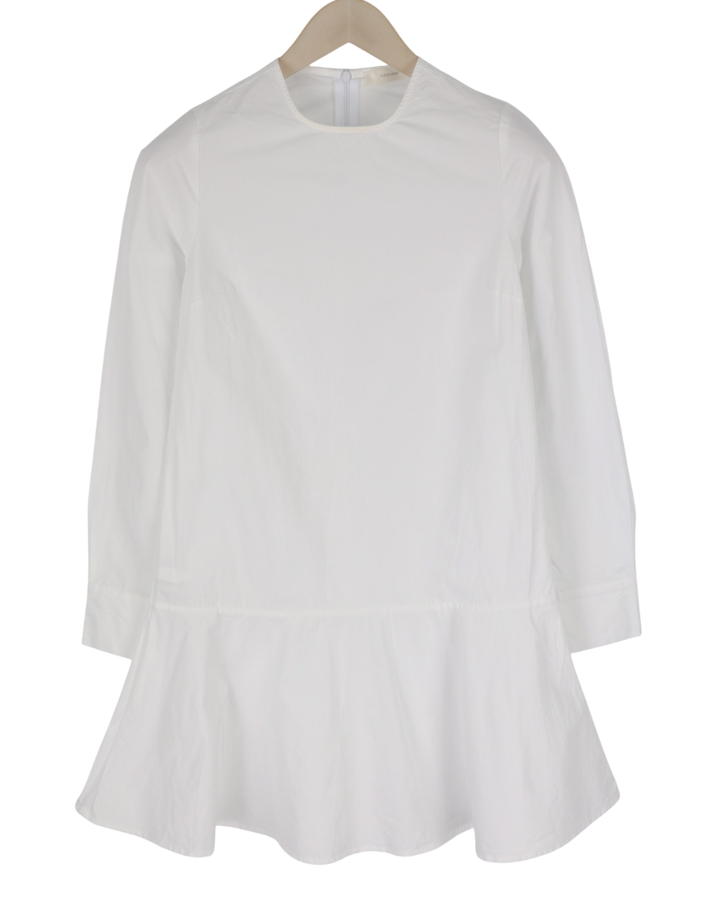 SUISTUDIO Dylan Women's Dress UK6 White Cotton Crew Neck Long Sleeve Short Logo