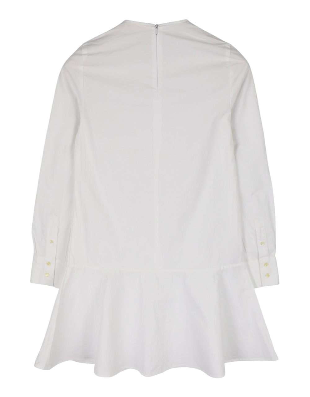 SUISTUDIO Dylan Women's Dress UK6 White Cotton Crew Neck Long Sleeve Short Logo