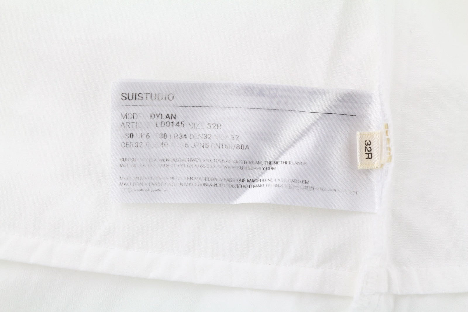 SUISTUDIO Dylan Women's Dress UK6 White Cotton Crew Neck Long Sleeve Short Logo