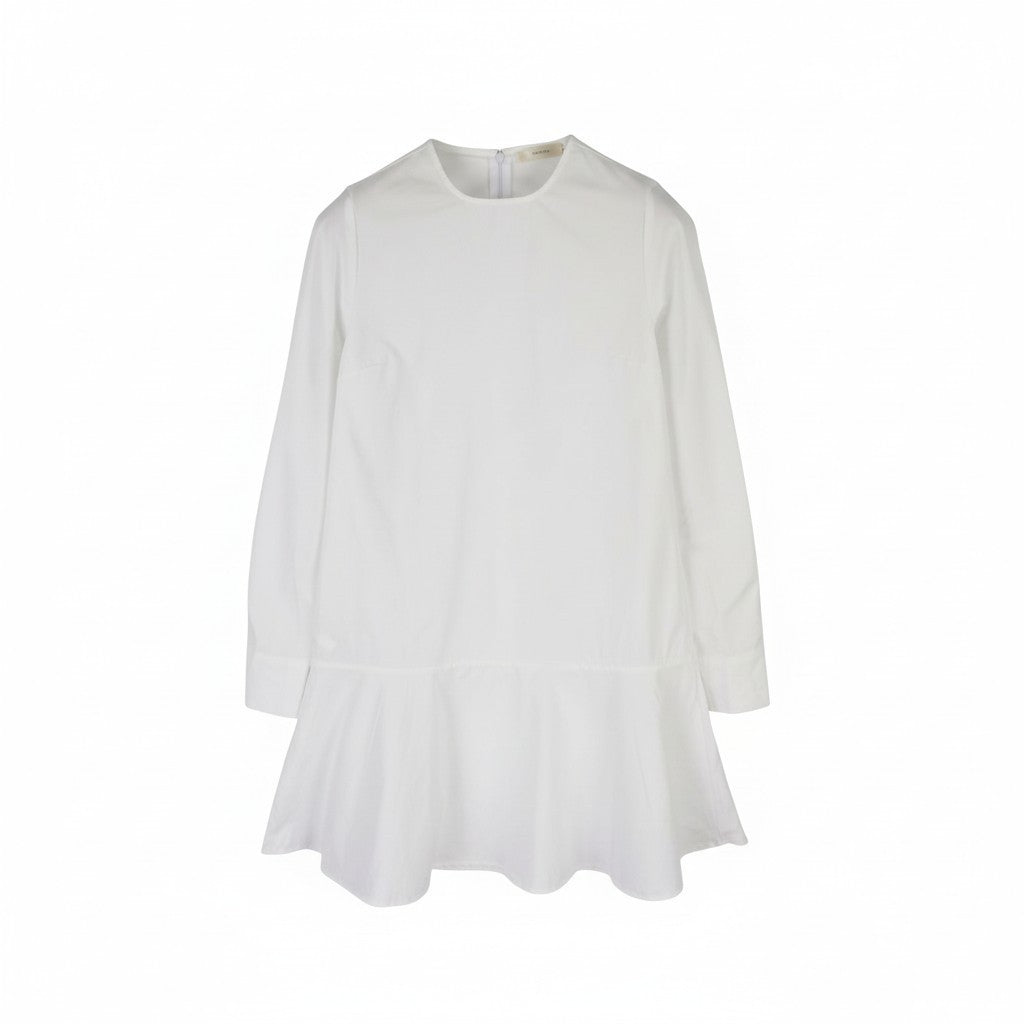 SUISTUDIO Dylan Women's Dress UK10 White Cotton Long Sleeve Crew Neck Short Logo