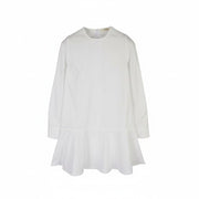 SUISTUDIO Dylan Women's Dress UK10 White Cotton Long Sleeve Crew Neck Short Logo