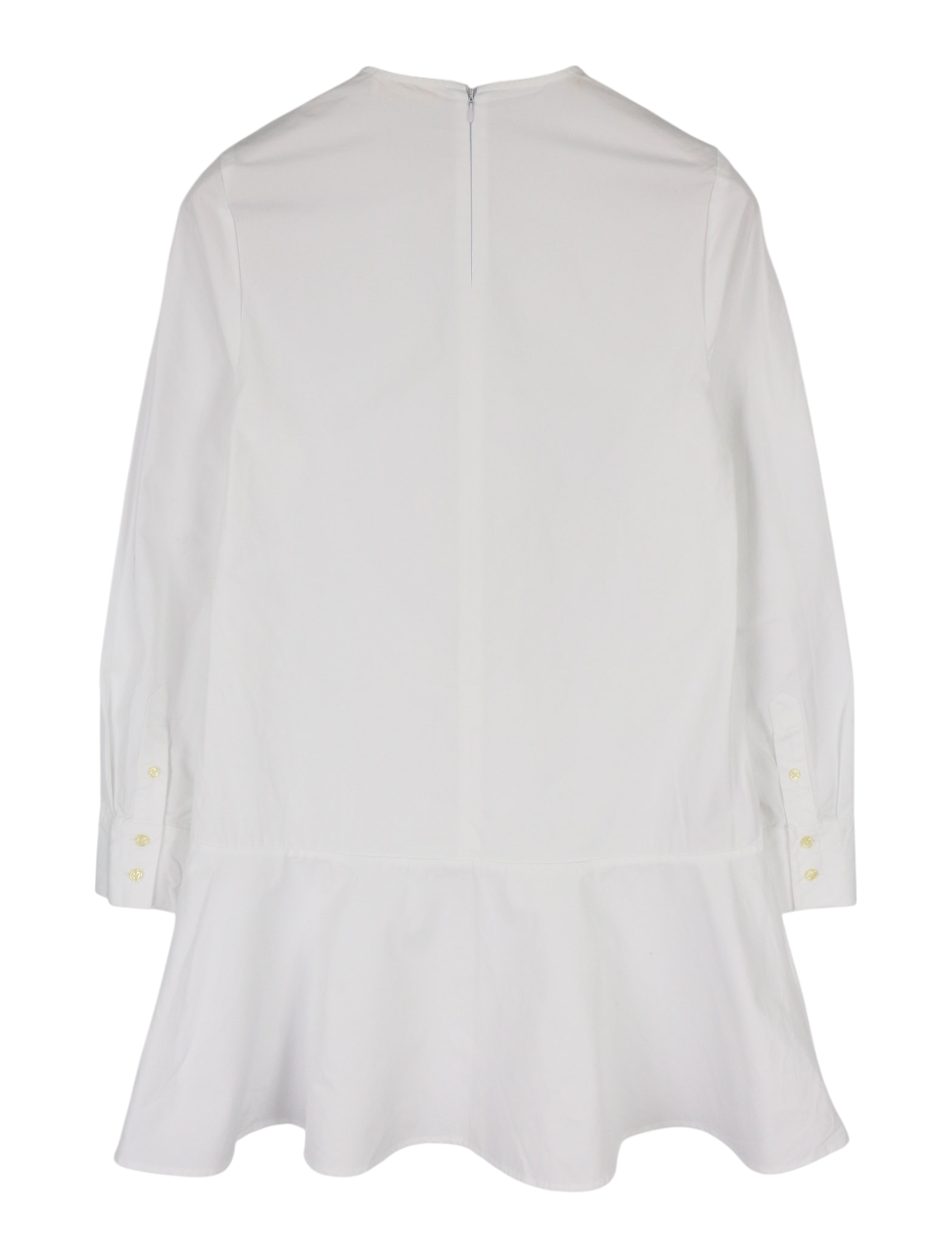 SUISTUDIO Dylan Women's Dress UK10 White Cotton Long Sleeve Crew Neck Short Logo