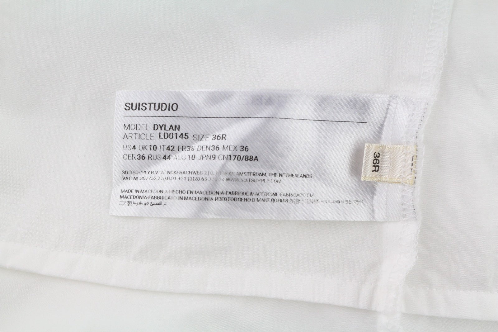 SUISTUDIO Dylan Women's Dress UK10 White Cotton Long Sleeve Crew Neck Short Logo