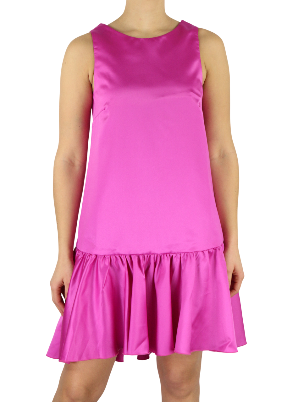 GUGLIELMO CAPONE Women's Dress ~S Purple Sleeveless Crew Neck Short Classic Logo