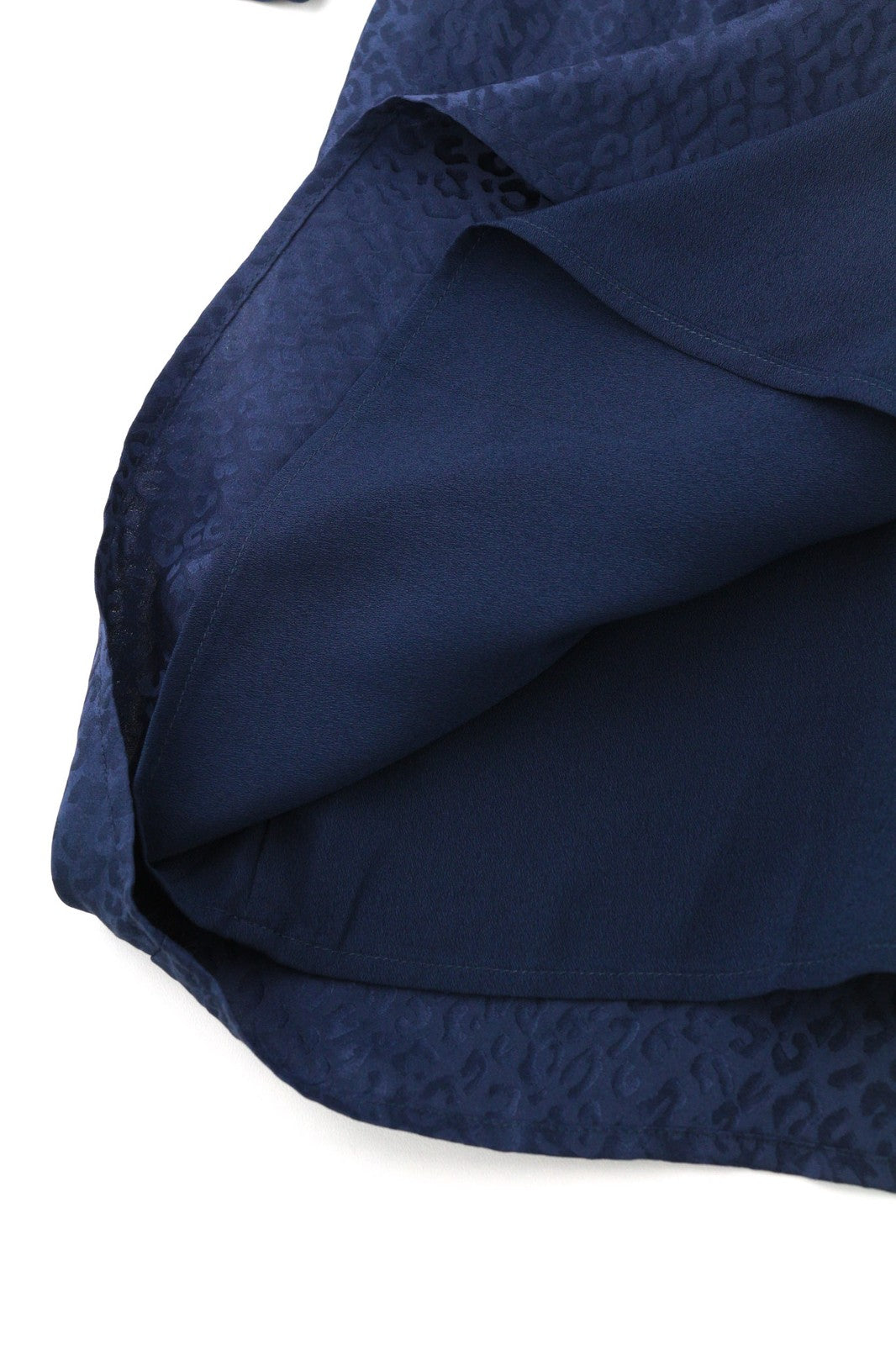 ONE STEP Ikks Women's Dress 38 Dark Blue Silk Blend 3/4 Sleeve Zip Print Style