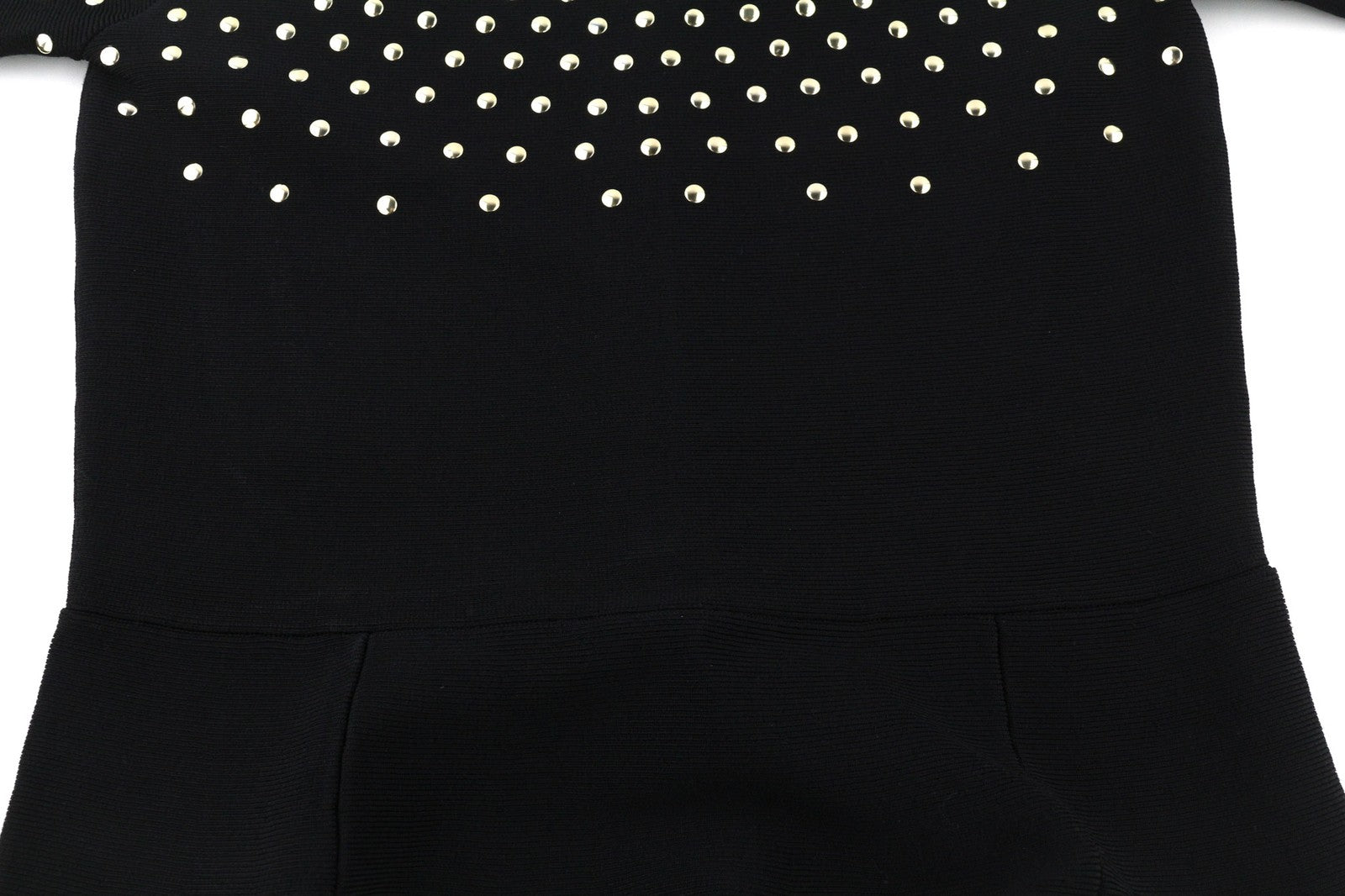 MARCIANO FOR GUESS Women's Dress M Black Open Shoulder Long Sleeve Metal Detail