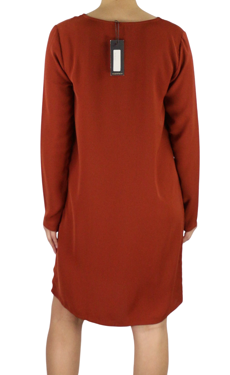 SUPERTRASH Dambi Women's Dress 36 V-Neck Long Sleeve Strap Detail Short Logo