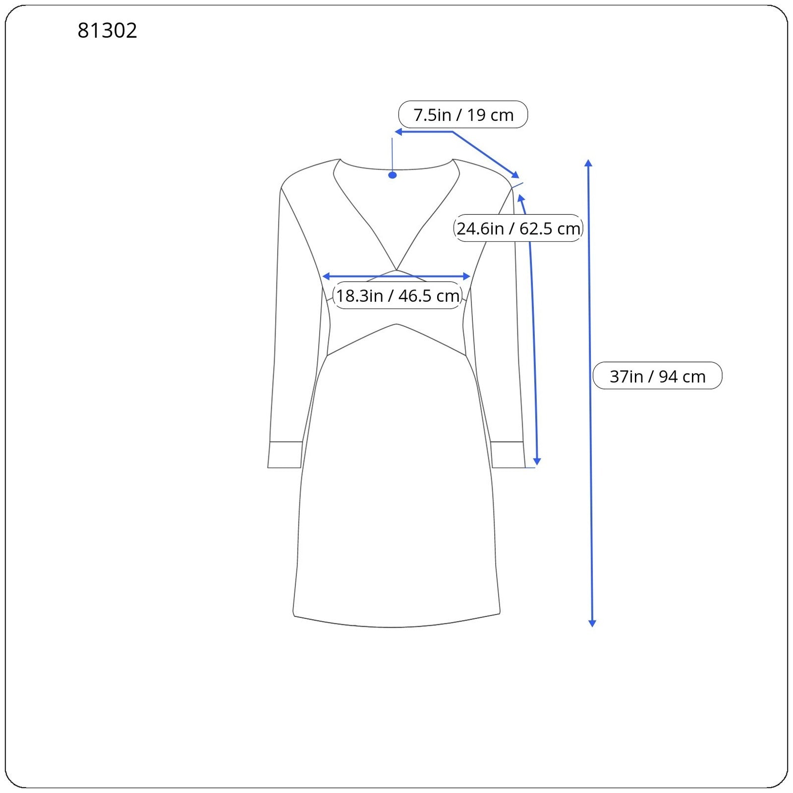 SUPERTRASH Dambi Women's Dress 36 V-Neck Long Sleeve Strap Detail Short Logo